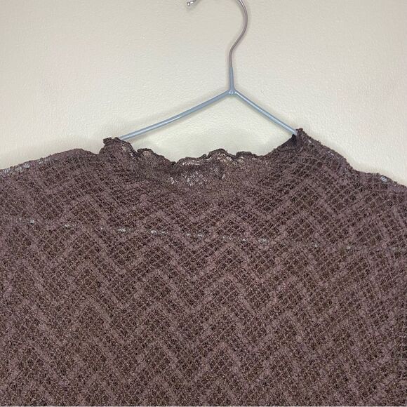 Oak + Fort NWT Brown Mesh Mock-Neck Mini Dress Size Small - Picture 2 of 8